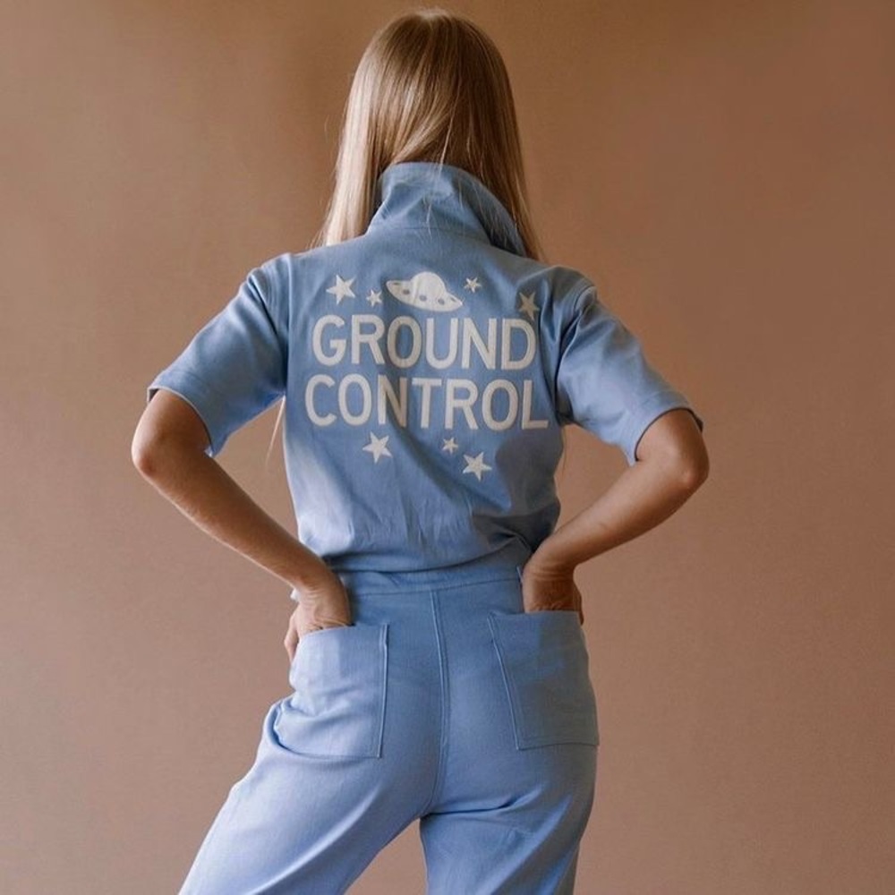 Sugarhigh Lovestoned Ground Control Jumpsuit- baby blue